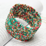 Bohemia Handmade Multilayer Circle Charm Beads Bracelet Bangle