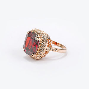 Italina 18K Rose Gold Plated Crystal Zircon Geometric Finger Ring