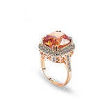 Italina 18K Rose Gold Plated Crystal Zircon Geometric Finger Ring