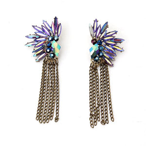 Crystal Angel Wings Feathered Stud Earrings For Women