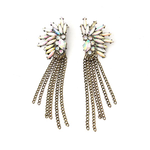 Crystal Angel Wings Feathered Stud Earrings For Women