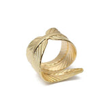 1pc Vintage Multi Patterns Gold Leaf Hollow Out Square Finger Ring