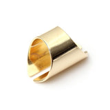 1pc Vintage Multi Patterns Gold Leaf Hollow Out Square Finger Ring