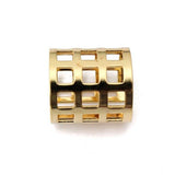 1pc Vintage Multi Patterns Gold Leaf Hollow Out Square Finger Ring