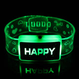 Happy Light Up  LED Bracelet Flash Glowing Wristband For Party