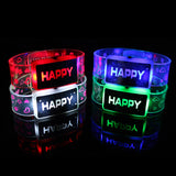 Happy Light Up  LED Bracelet Flash Glowing Wristband For Party