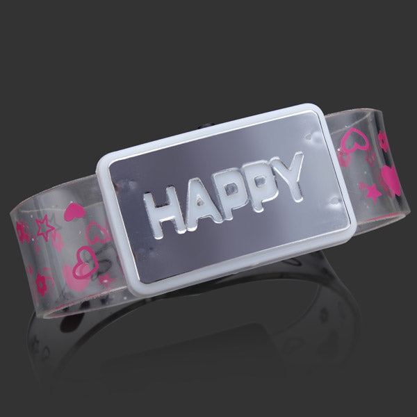 Happy Light Up  LED Bracelet Flash Glowing Wristband For Party