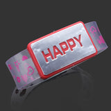 Happy Light Up  LED Bracelet Flash Glowing Wristband For Party