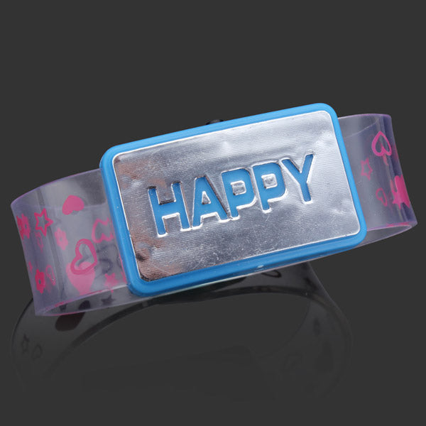 Happy Light Up  LED Bracelet Flash Glowing Wristband For Party