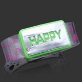 Happy Light Up  LED Bracelet Flash Glowing Wristband For Party