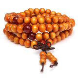 108Pcs 8mm Multilayer Sandalwood Buddha Prayer Beads Bracelet Necklace