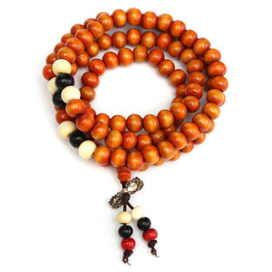 108Pcs 8mm Multilayer Sandalwood Buddha Prayer Beads Bracelet Necklace