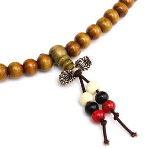 108Pcs 8mm Multilayer Sandalwood Buddha Prayer Beads Bracelet Necklace