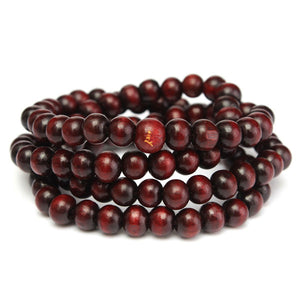 108Pcs 8mm Multilayer Sandalwood Buddha Prayer Beads Bracelet Necklace