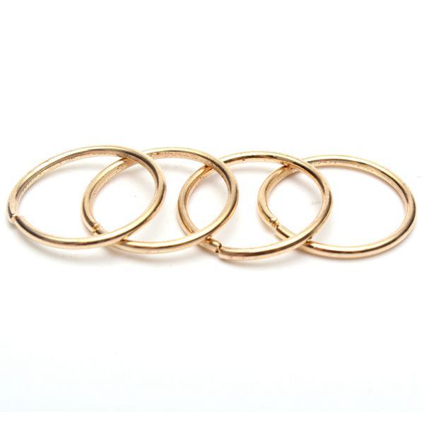 16pcs Punk Stack Thin Plain Band Finger Above Knuckle Rings Set