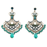 Vintage Rhinestone Crystal Hollow Beads Tassel Earrings Ear Drops