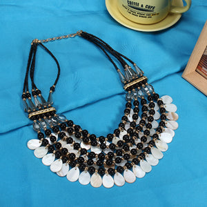 Bohemia Crystal Teardrop Water Drop Multilayer Pendant Statement Necklace