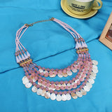 Bohemia Crystal Teardrop Water Drop Multilayer Pendant Statement Necklace