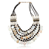 Bohemia Crystal Teardrop Water Drop Multilayer Pendant Statement Necklace