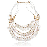 Bohemia Crystal Teardrop Water Drop Multilayer Pendant Statement Necklace