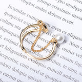 Trendy Open End Ring 18K Gold Plated Zirconia Round Pearl