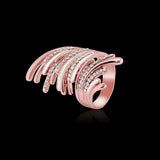 Streamline Irregular Rose Gold Gift Ring Elegant Engagement Ring Fine Jewelry for Women