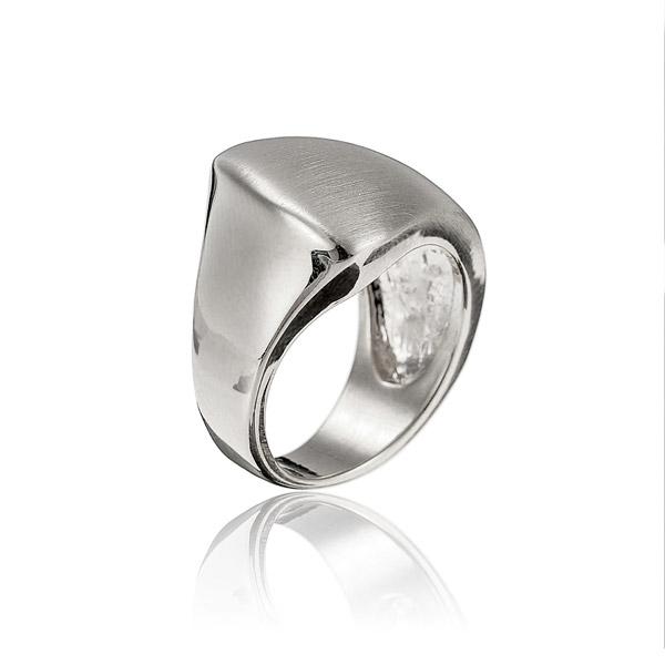 Silver Gold Irregular Polished Alloy Metal Finger Ring For Women