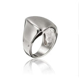 Silver Gold Irregular Polished Alloy Metal Finger Ring For Women