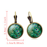 Vintage Peacock Feathers Pattern Earrings