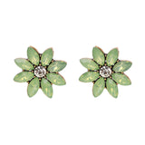 Sweet Women's Colorful Flower Rhinestones Crystal Earrings