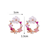 925 Sterling Silver Needle Shell Flower Butterfly Earrings