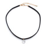 Leather Collar Short Necklace Zircon Clavicle Cord Necklaces