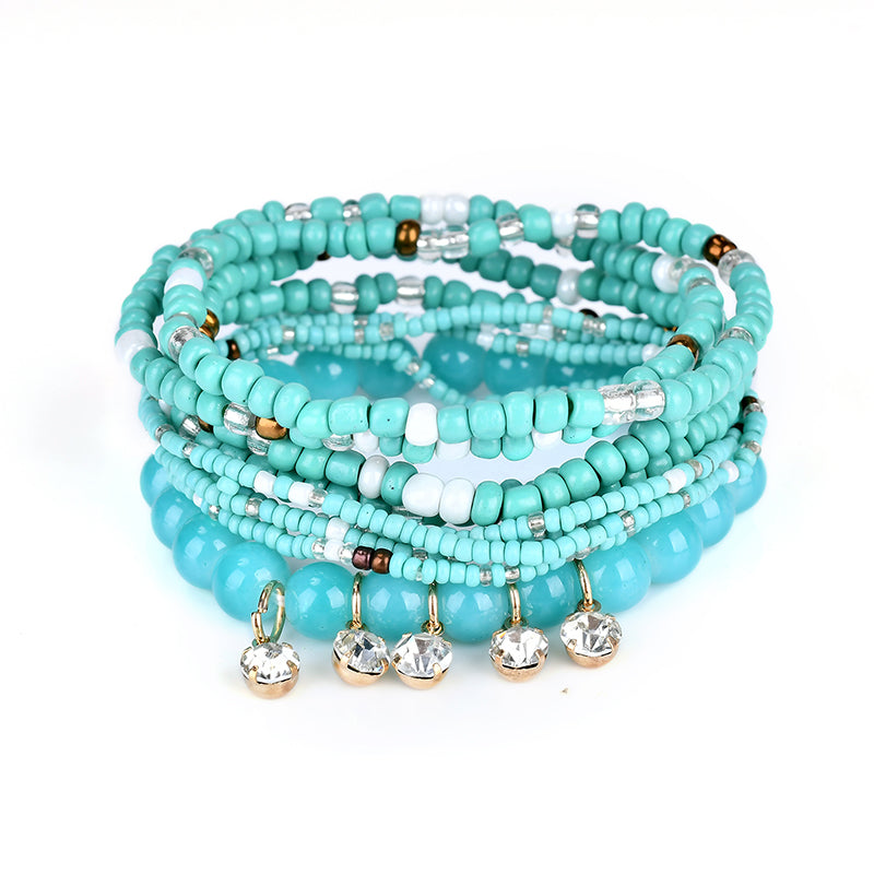 Bohemian Charming Bracelet Beads Rhinestone Multilayer Bracelets for Women