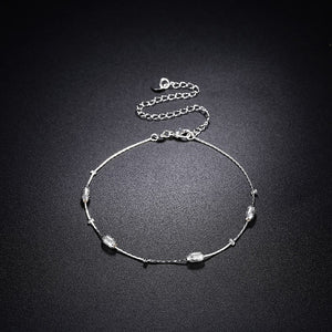 YUEYIN Silver Plated Beads Anklet Brass Foot Chain for Women