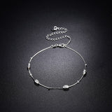 YUEYIN Silver Plated Beads Anklet Brass Foot Chain for Women