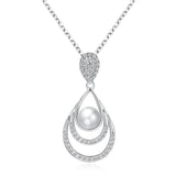 Sweet Pearl Rhinestone Water Drop Necklace Gift For Women 