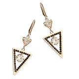 Geometric Shape Zircon Ear Drop Unique Long Earrings