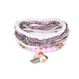 Bohemian Pine Cone Leaf Pendant Beads Multilayer Bracelet Jewelry for Women