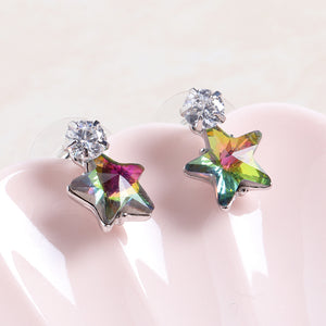 Simple Star Ear Stud Earring Dazzling Cubic Zirconia Star