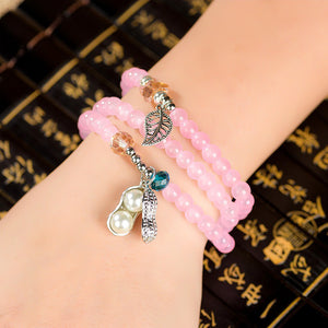 6mm Vintage Crystal Beads Pendant Multilayer Bracelets