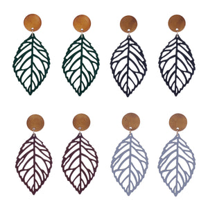 Simple Style Wood Hollow Leaves Drop Earrings  for Women