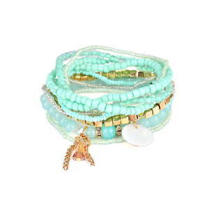 Bohemian Bracelet Crystal Beads Tassel Multilayer Bracelets for Women