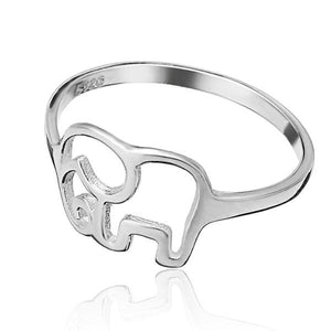 Cute 925 Sterling Silver Elephant Finger Ring Women Jewelry