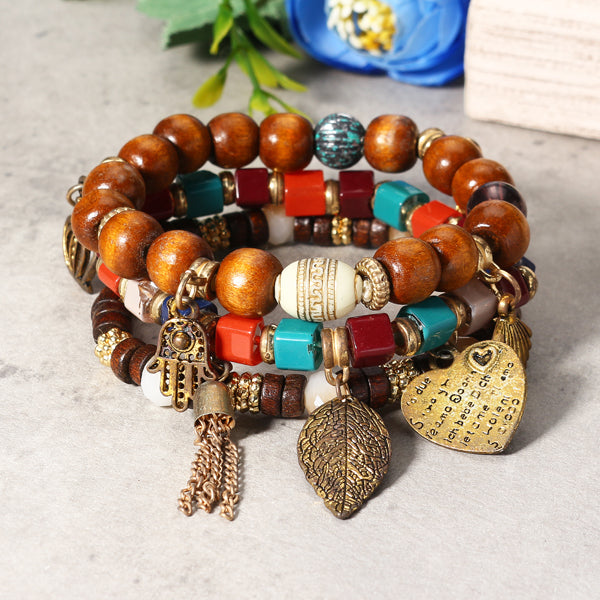 Charm Multilayer Tassel Bracelets Leaf Anchor Bracelet