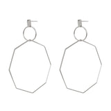 Earring Hollow Octagon Geometric Statement Hoop Ethinc