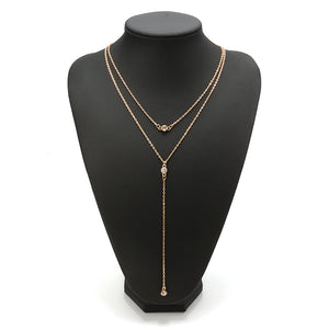 Charming Heart Shape Multilayer Chain Elegant Crystal Necklace for Women