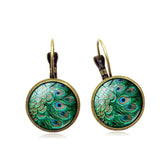 Vintage Peacock Feathers Pattern Earrings