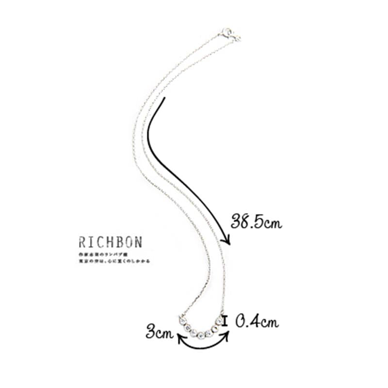 Sweet Pendant Necklace Round Rhinestone U Shaped Pendant