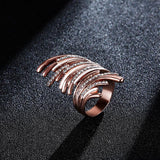 Streamline Irregular Rose Gold Gift Ring Elegant Engagement Ring Fine Jewelry for Women