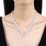 YUEYIN Multi-line Simple Heart Pendant Necklace For Women